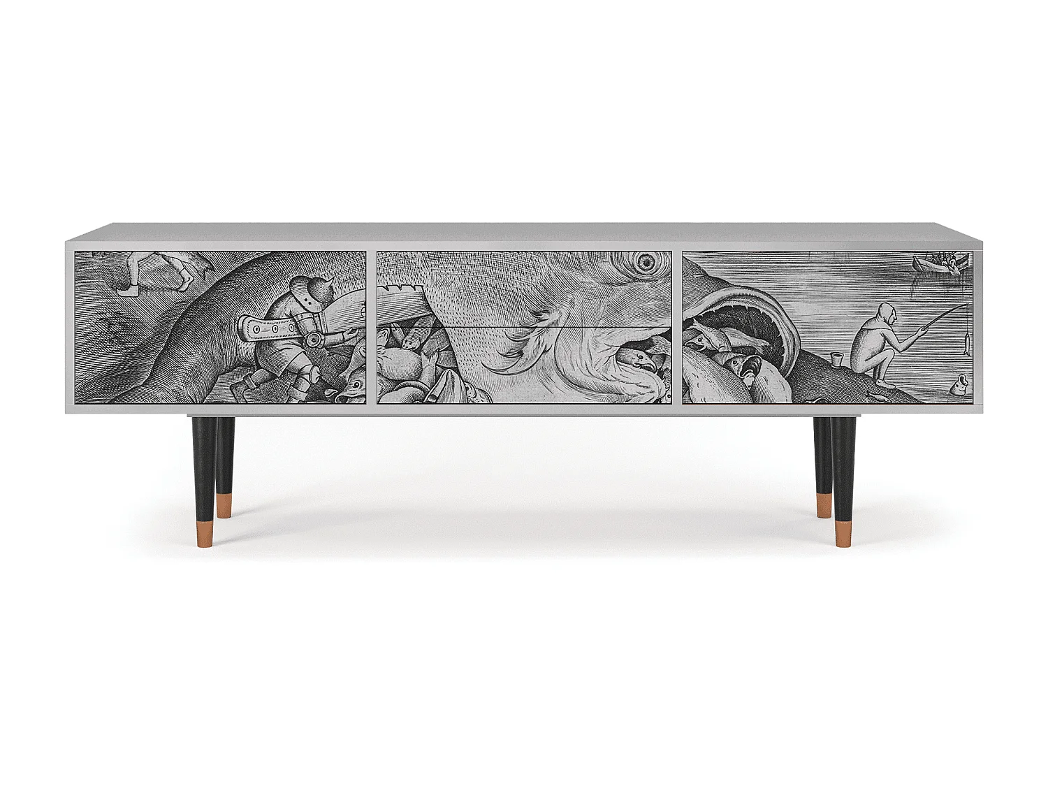 Meuble TV - 170х59х48 cm - T4 - Big Fish Eat Little, Gris