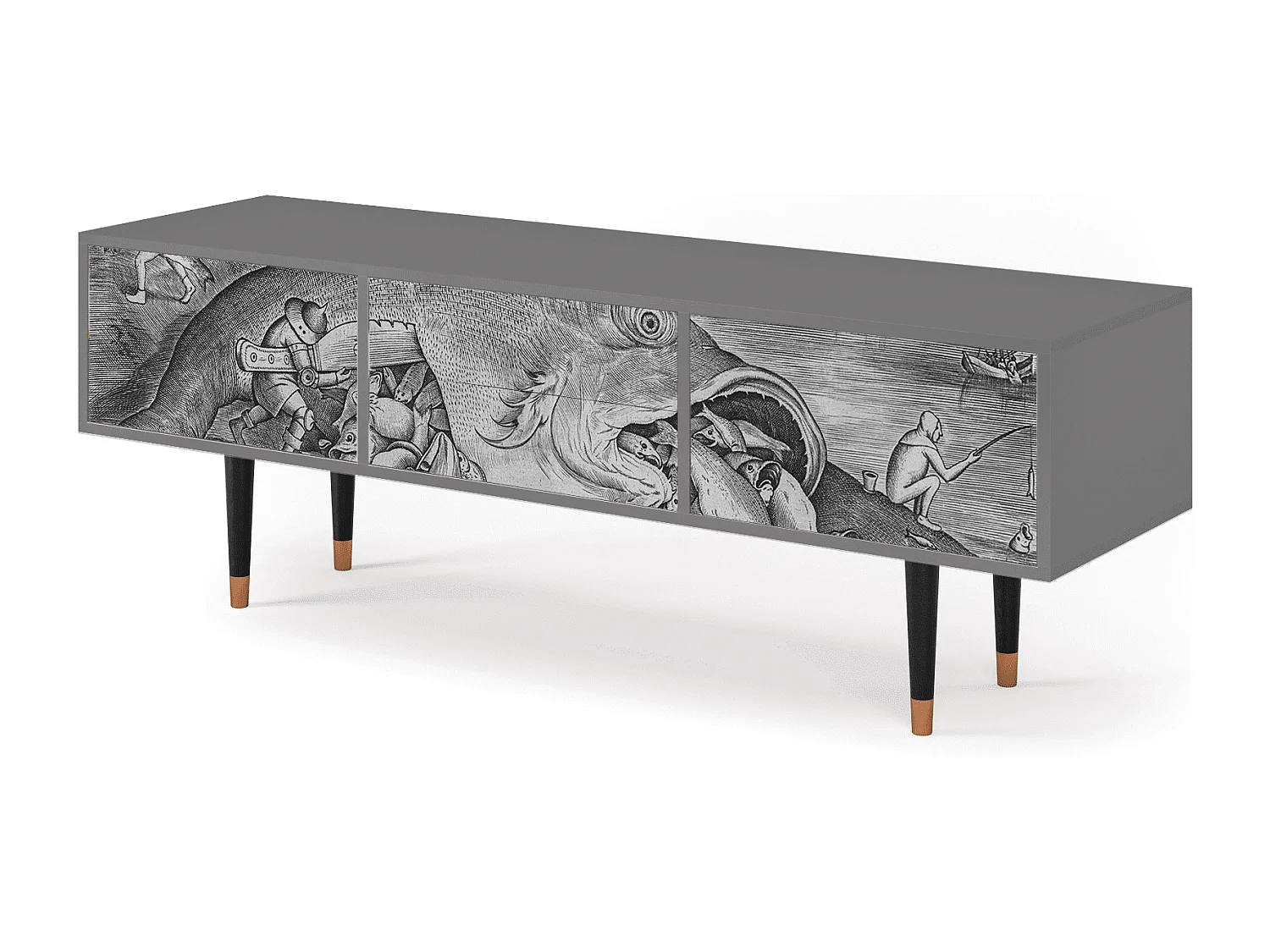 Meuble TV - 170х59х48 cm - T4 - Big Fish Eat Little, Gris