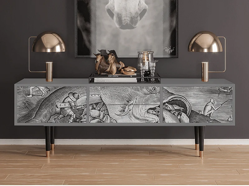 Meuble TV - 170х59х48 cm - T4 - Big Fish Eat Little, Gris