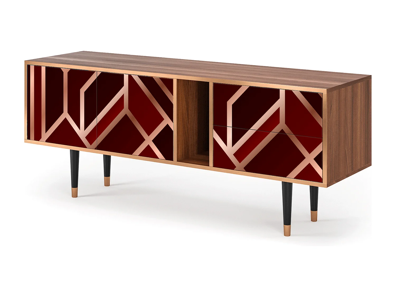 TV-Möbel - 170х69х48 cm - T1 - Velvet 1920's, Walnuss