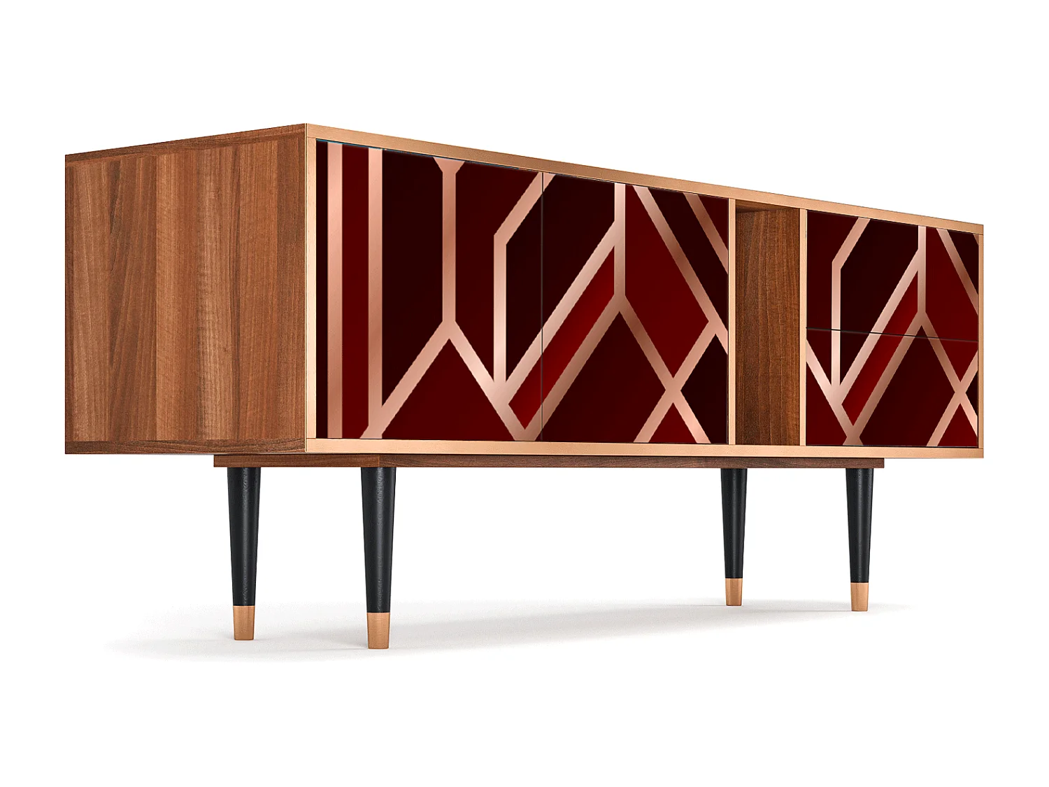 TV-Möbel - 170х69х48 cm - T1 - Velvet 1920's, Walnuss