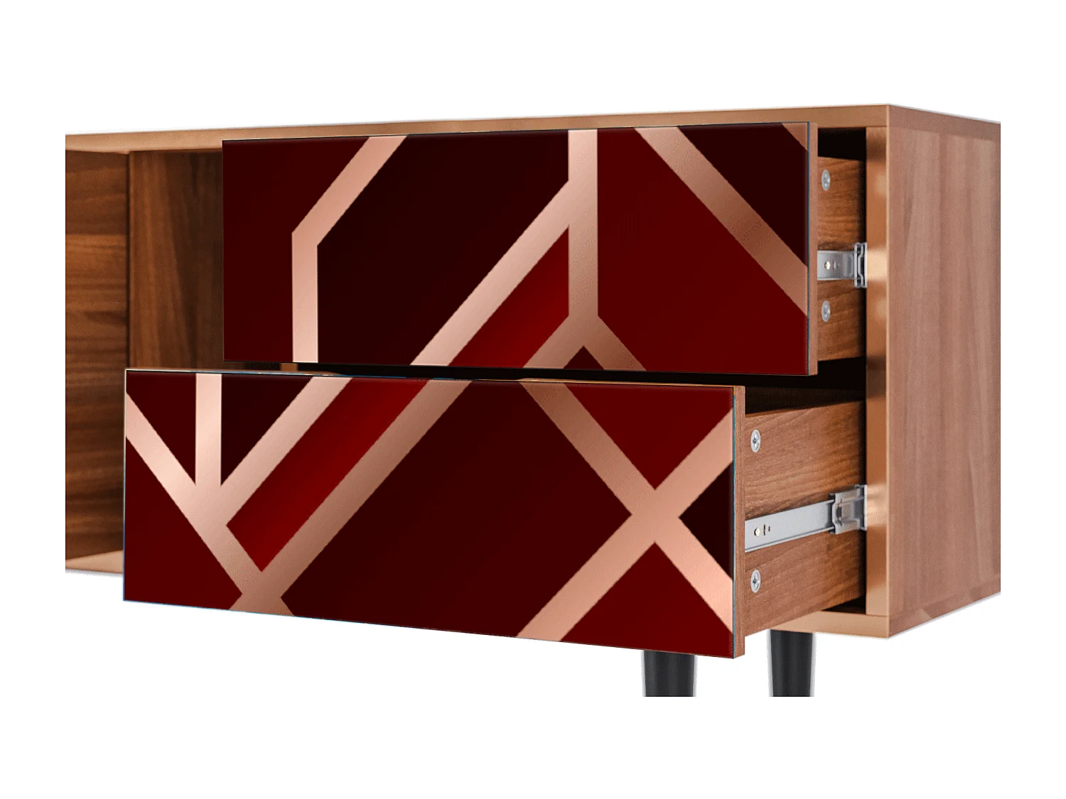 TV-Möbel - 170х69х48 cm - T1 - Velvet 1920's, Walnuss