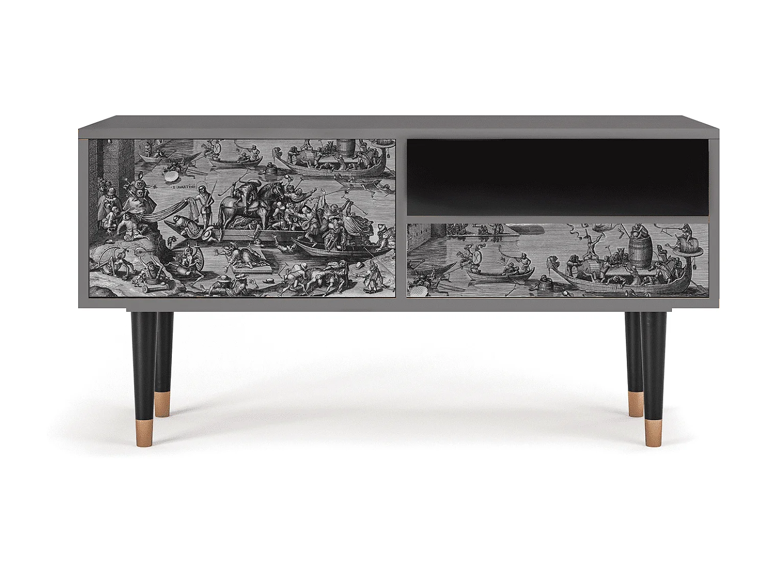 Szafka RTV - 115х59х48 cm - T3 - Saint Martin, Szary