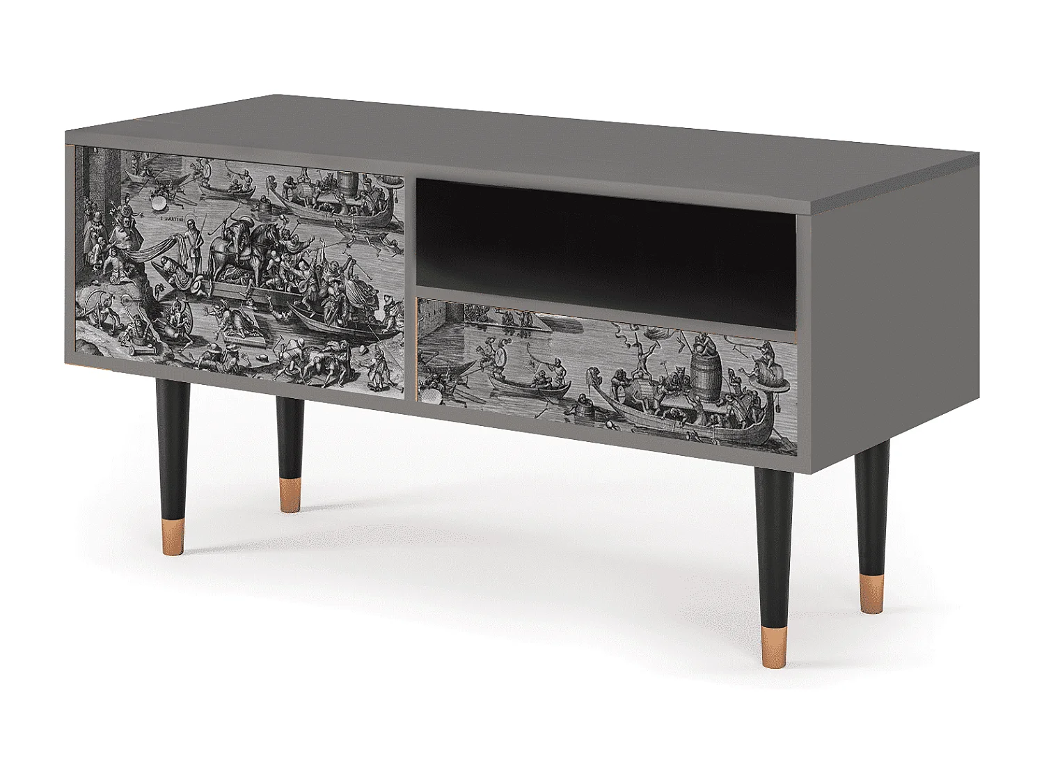 Meuble TV - 115х59х48 cm - T3 - Saint Martin, Gris