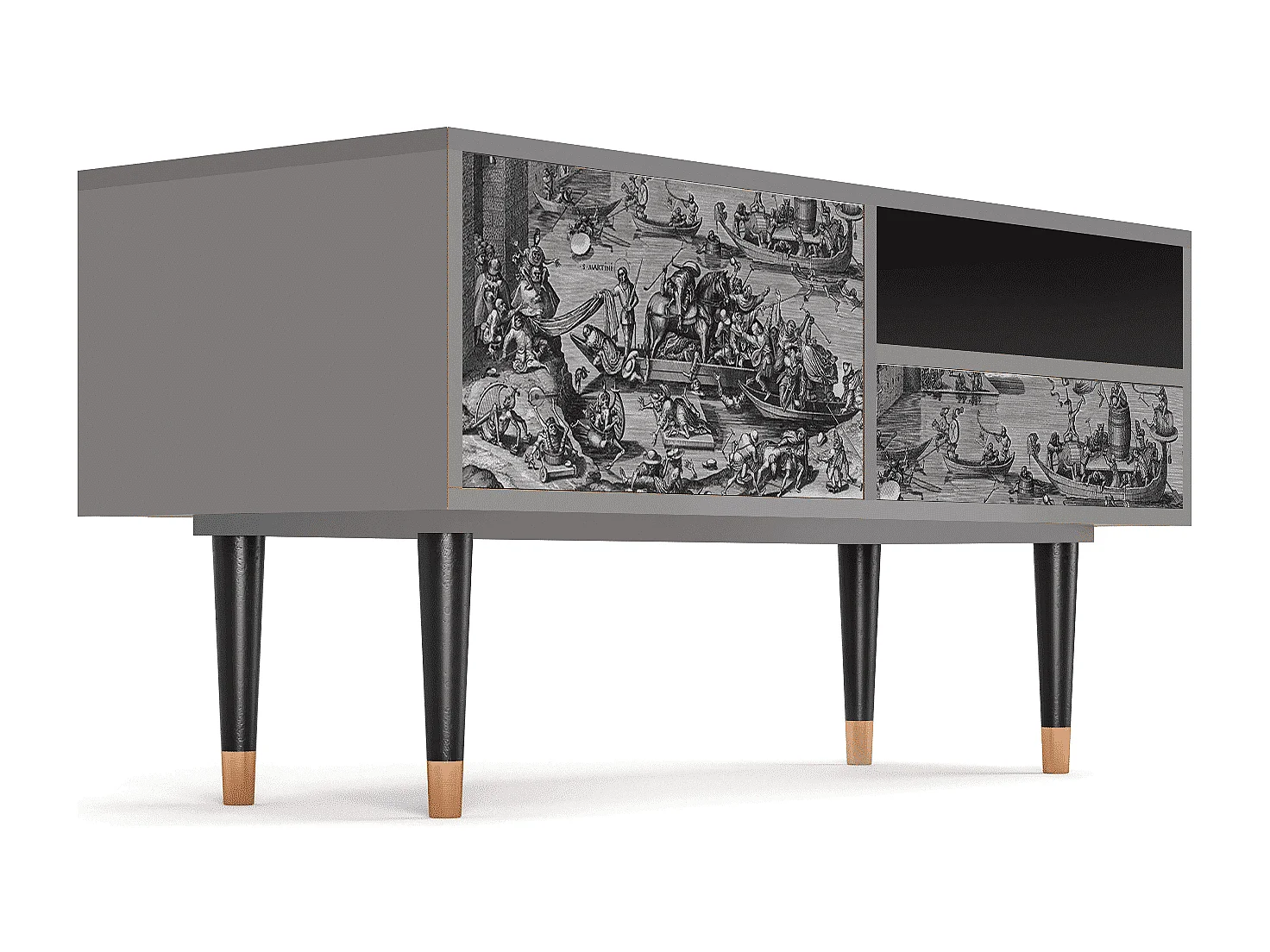 Mobile TV - 115х59х48 cm - T3 - Saint Martin, Grigio