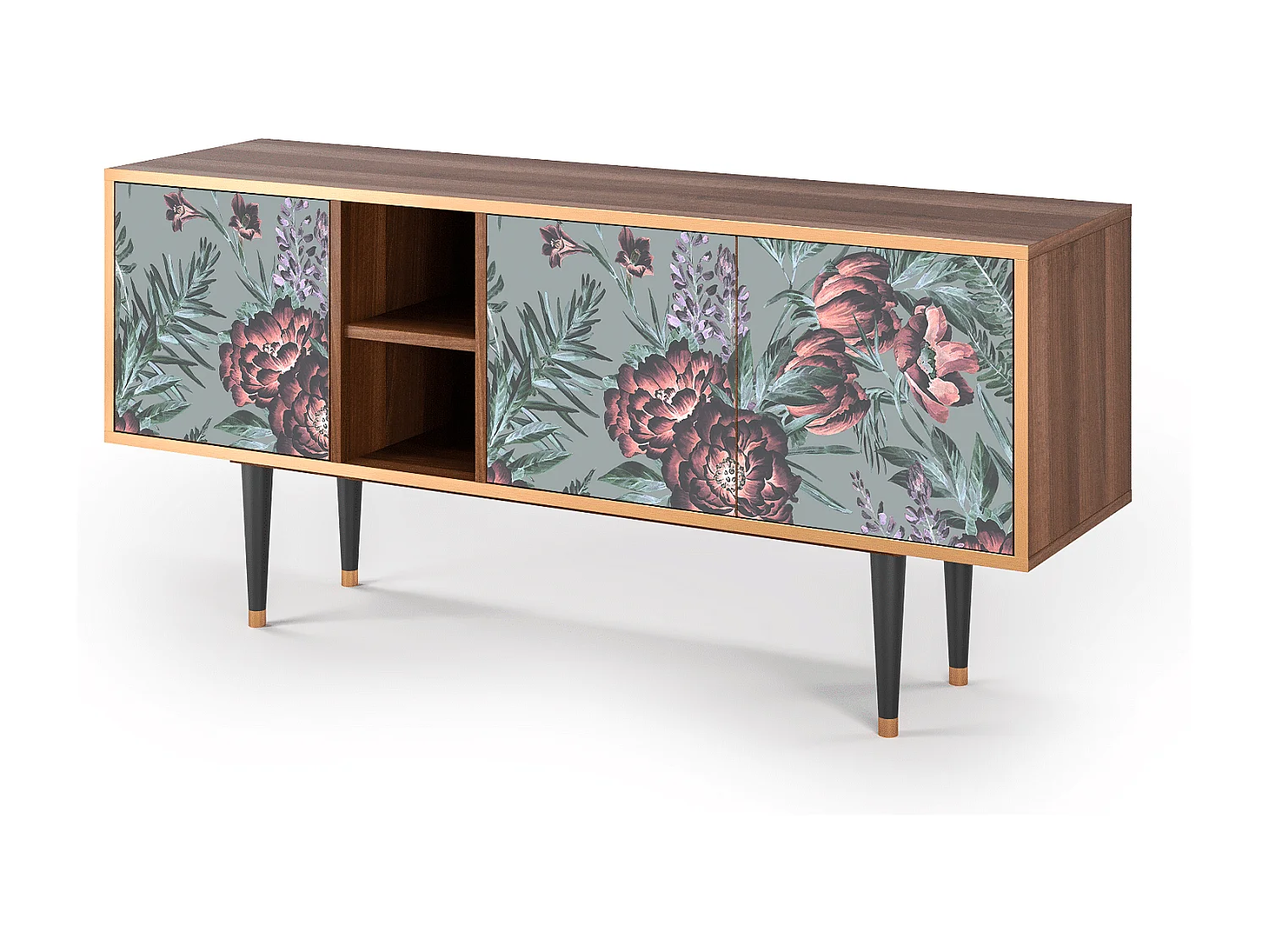 TV-meubel - 150х69х41 cm - T5 - Light Peonies, Walnoot