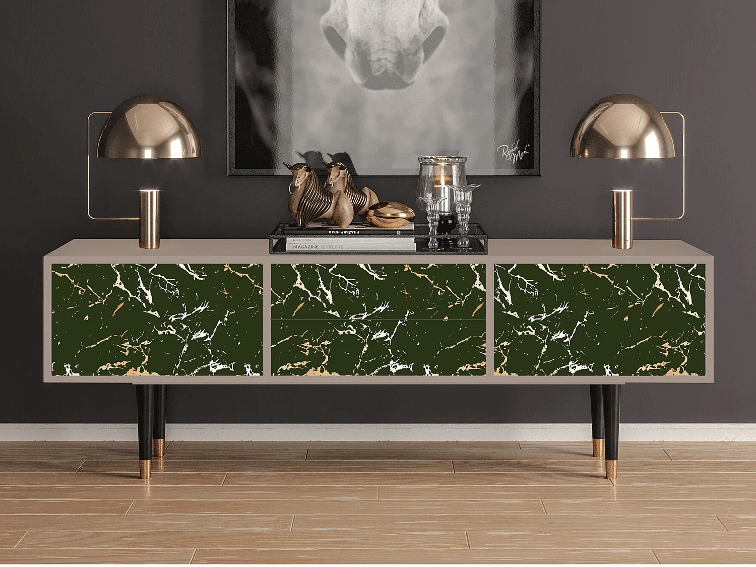 Meuble TV - 170х59х48 cm - T4 - Amazon Forest, Latte