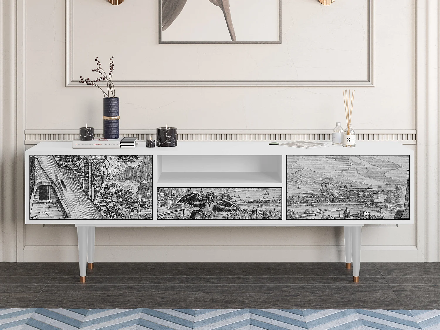 TV-meubel - 170х59х41 cm - T6 - Departure, Wit