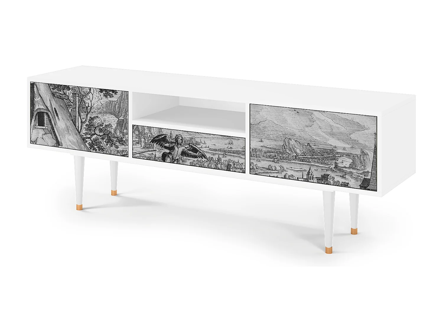 TV-meubel - 170х59х41 cm - T6 - Departure, Wit