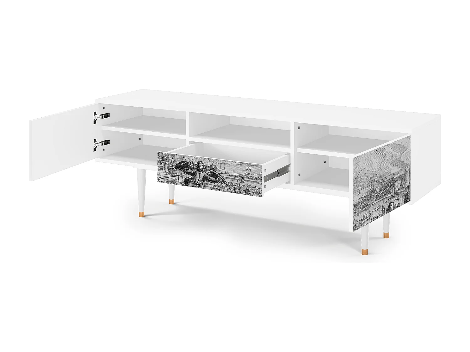 TV-meubel - 170х59х41 cm - T6 - Departure, Wit