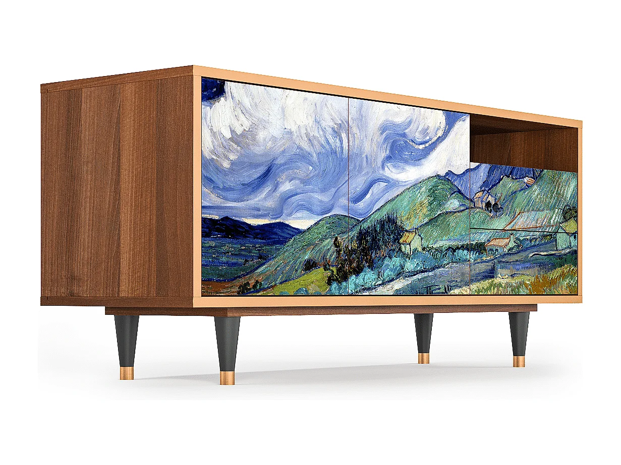 Meuble TV - 125х56х41 cm - T7 - Landscape, Noyer