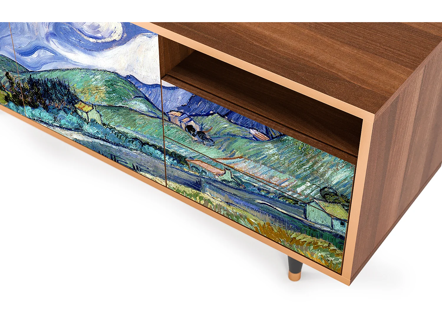 Meuble TV - 125х56х41 cm - T7 - Landscape, Noyer