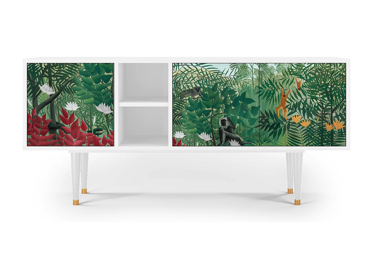 TV-meubel - 150х69х41 cm - T5 - Jungles in Paris, Wit