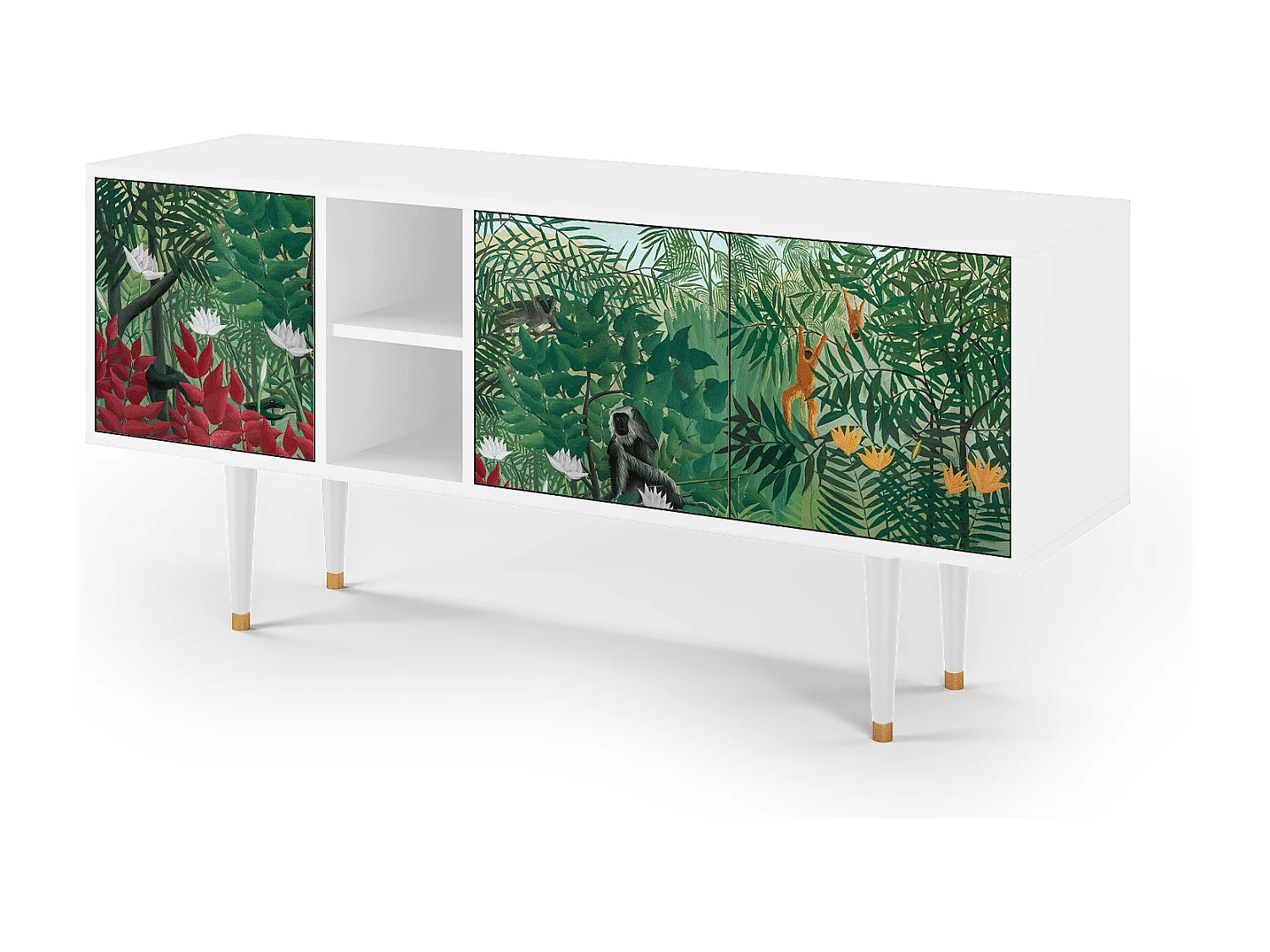 TV-meubel - 150х69х41 cm - T5 - Jungles in Paris, Wit