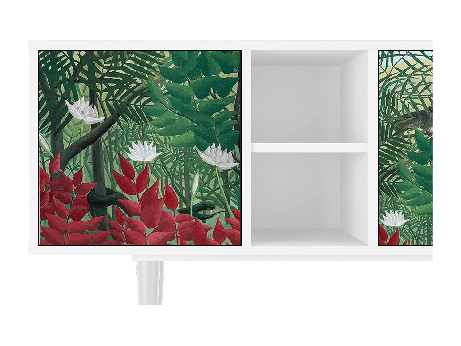 TV-meubel - 150х69х41 cm - T5 - Jungles in Paris, Wit