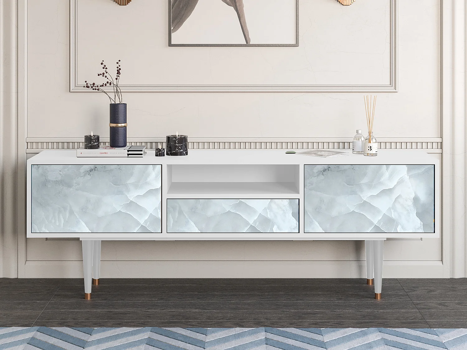 TV-meubel - 170х59х41 cm - T6 - The Onyx, Wit