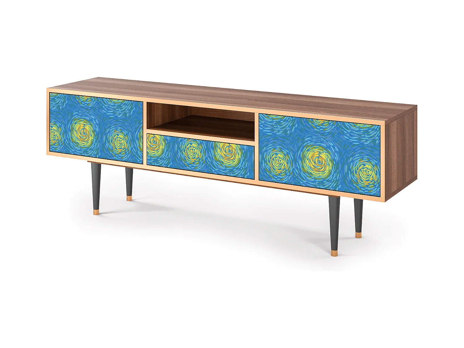 TV-Möbel - 170х59х41 cm - T6 - Van Gogh Lights, Walnuss