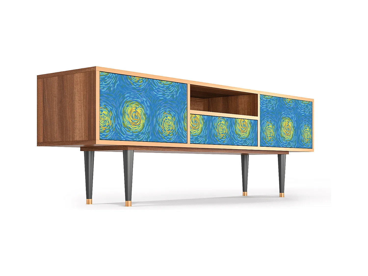 TV-Möbel - 170х59х41 cm - T6 - Van Gogh Lights, Walnuss