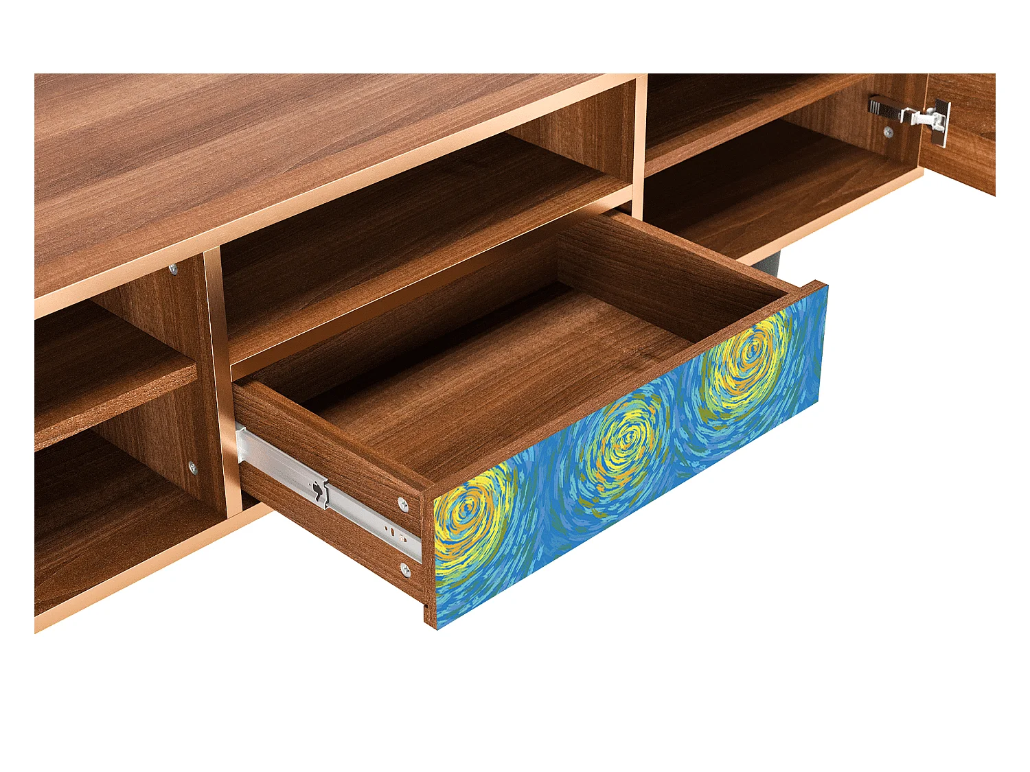 TV-Möbel - 170х59х41 cm - T6 - Van Gogh Lights, Walnuss