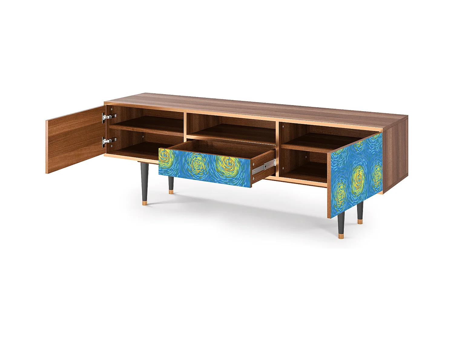 TV-Möbel - 170х59х41 cm - T6 - Van Gogh Lights, Walnuss