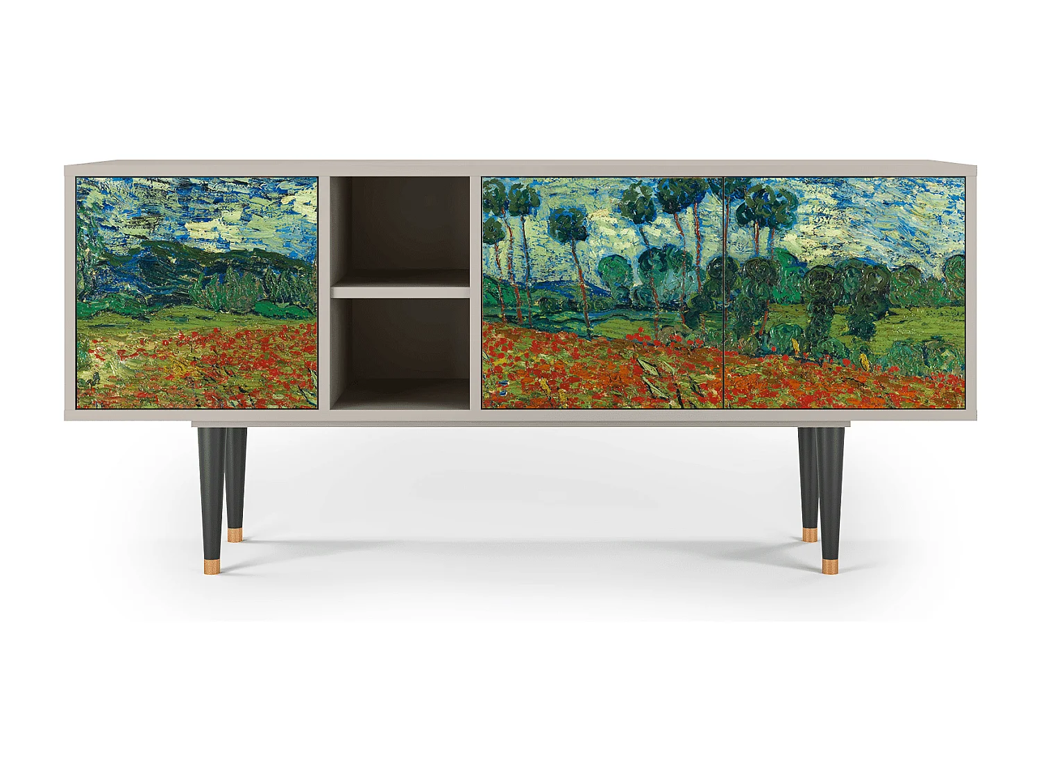 TV-meubel - 150х69х41 cm - T5 - Poppy field by van Gogh, Zand