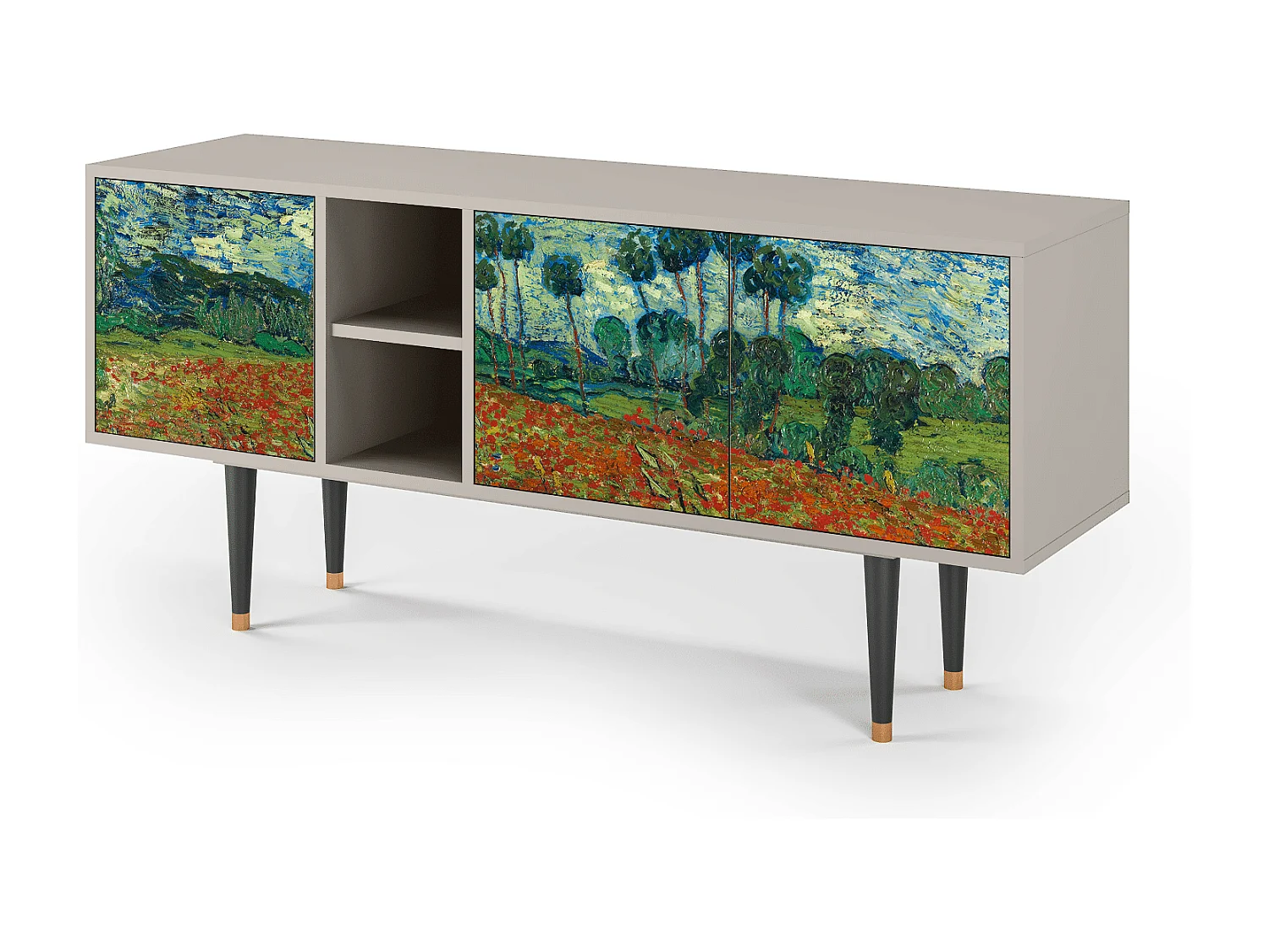 TV-meubel - 150х69х41 cm - T5 - Poppy field by van Gogh, Zand