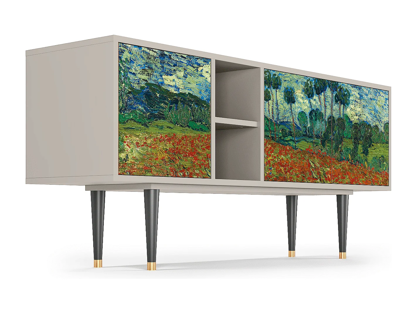 TV-meubel - 150х69х41 cm - T5 - Poppy field by van Gogh, Zand