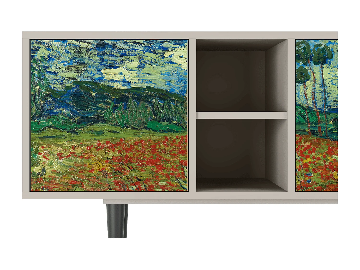 TV-meubel - 150х69х41 cm - T5 - Poppy field by van Gogh, Zand