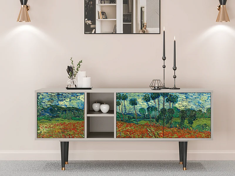 TV-meubel - 150х69х41 cm - T5 - Poppy field by van Gogh, Zand