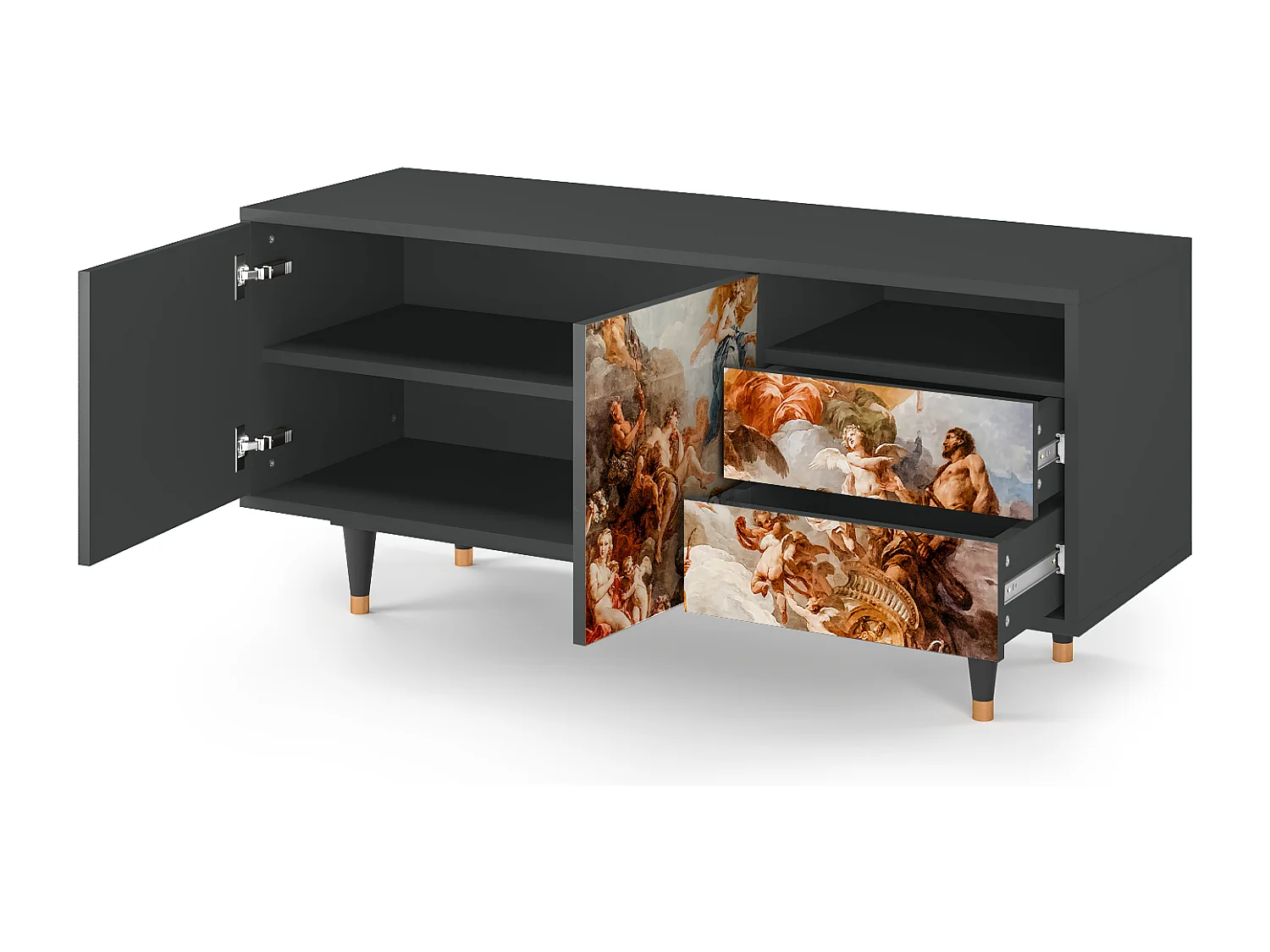 Meuble TV - 125х56х41 cm - T7 - Versailles, Anthracite