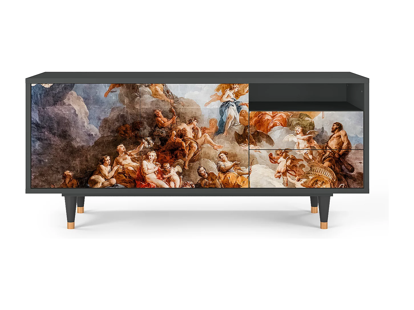 Mueble de TV - 125х56х41 cm - T7 - Versailles, Antracite