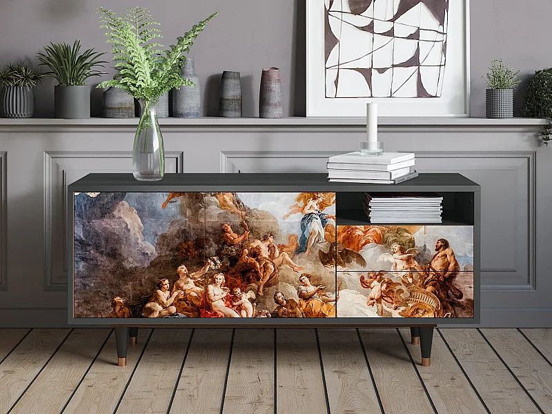 Meuble TV - 125х56х41 cm - T7 - Versailles, Anthracite