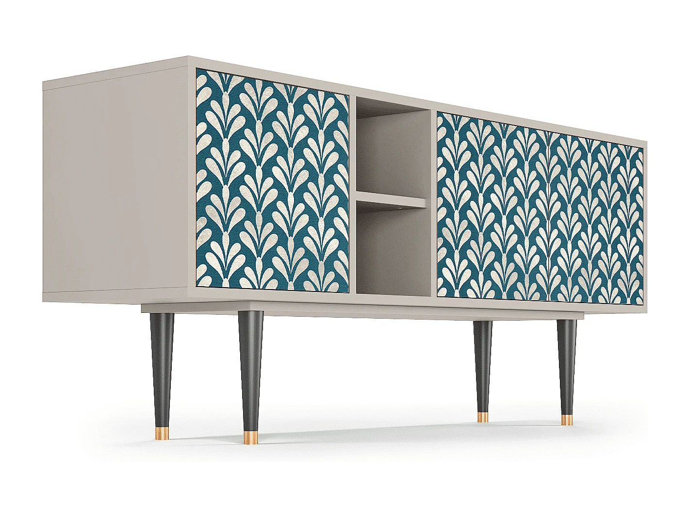 Szafka RTV - 150х69х41 cm - T5 - Milky Tears, Piaskowy