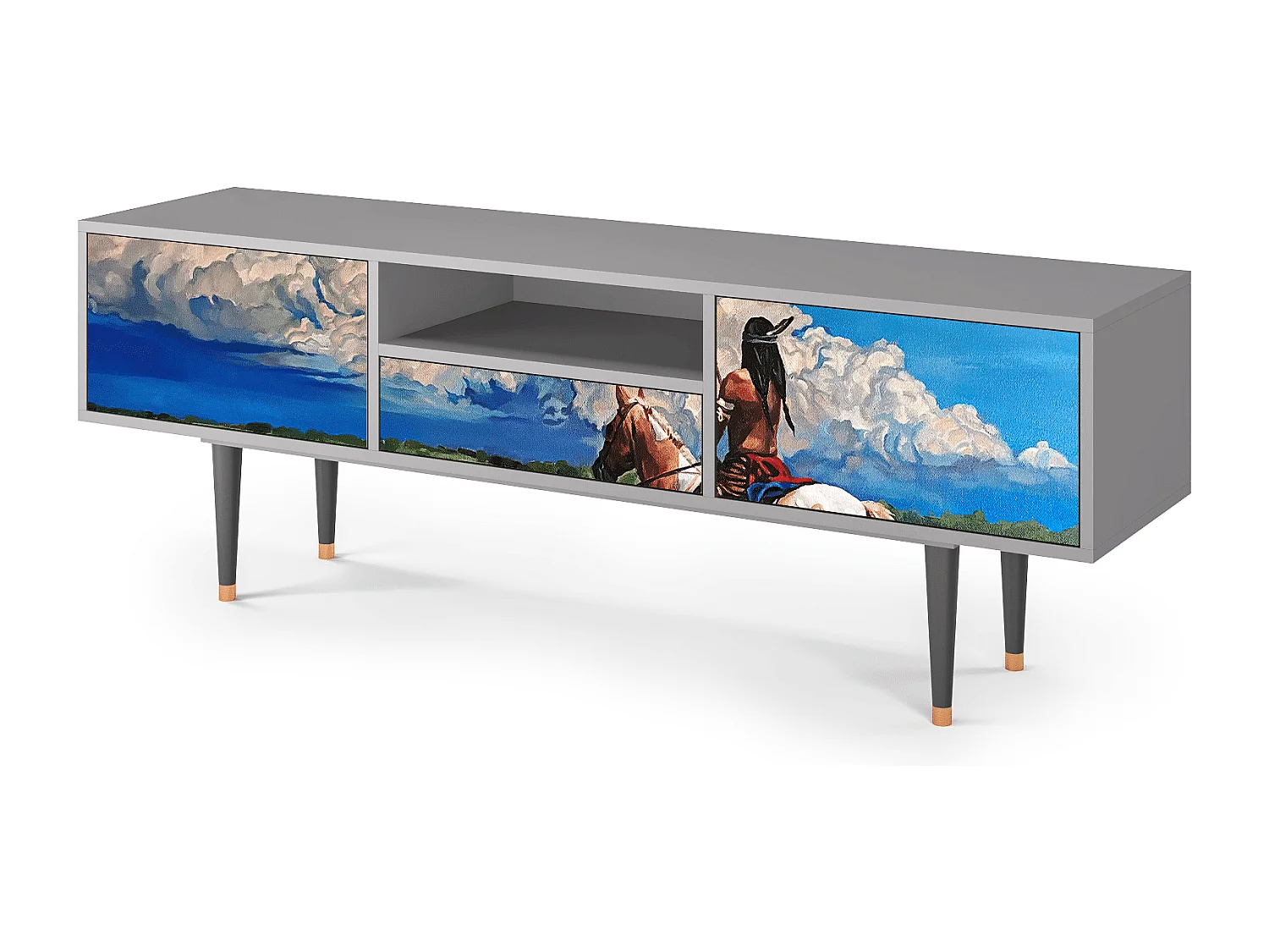 Mueble de TV - 170х59х41 cm - T6 - Thunderheads by Dean, Cinza