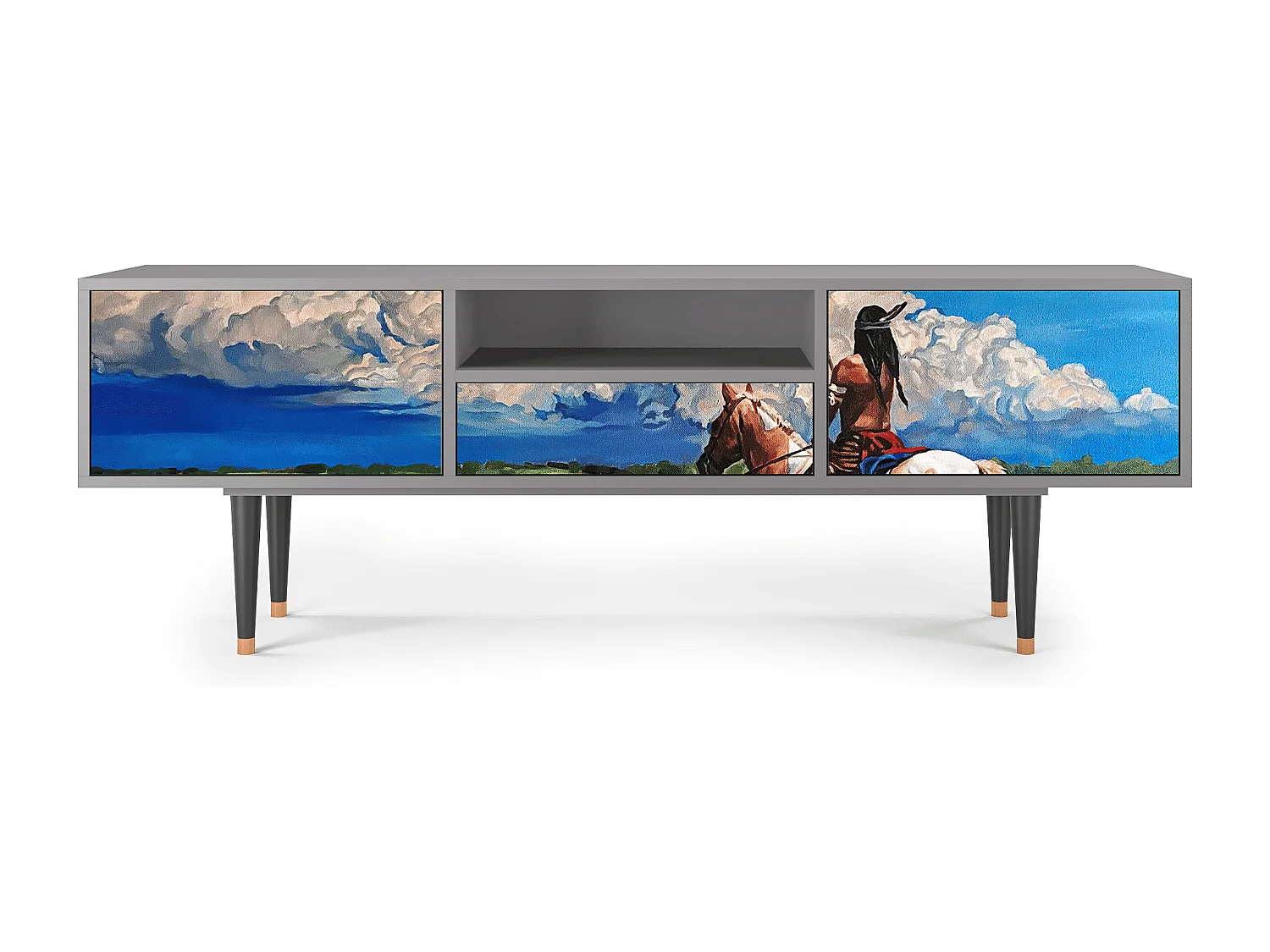 Mobile TV - 170х59х41 cm - T6 - Thunderheads by Dean, Grigio