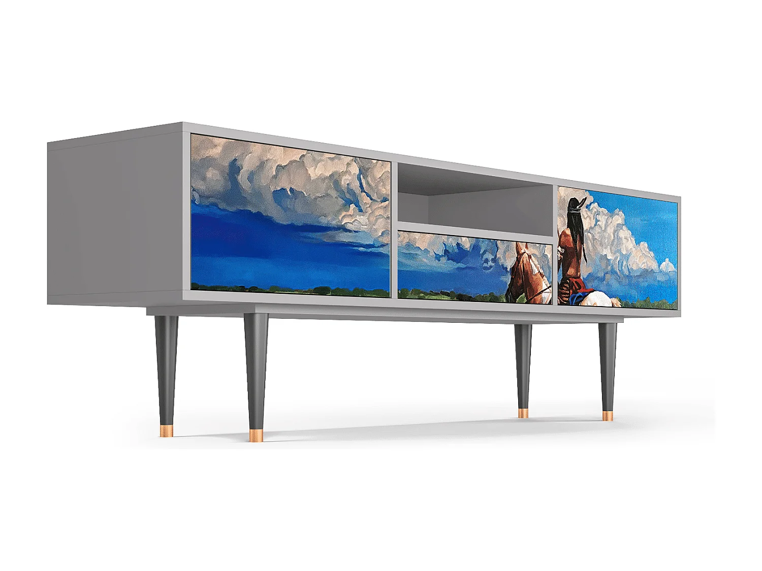 Mobile TV - 170х59х41 cm - T6 - Thunderheads by Dean, Grigio