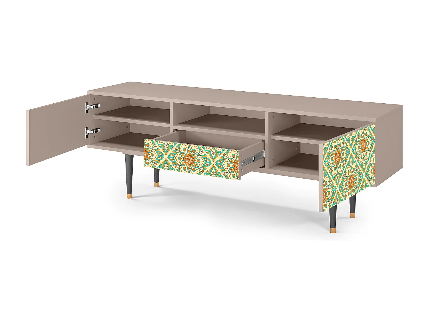 TV-meubel - 170х59х41 cm - T6 - Hindu Daisy, Latte