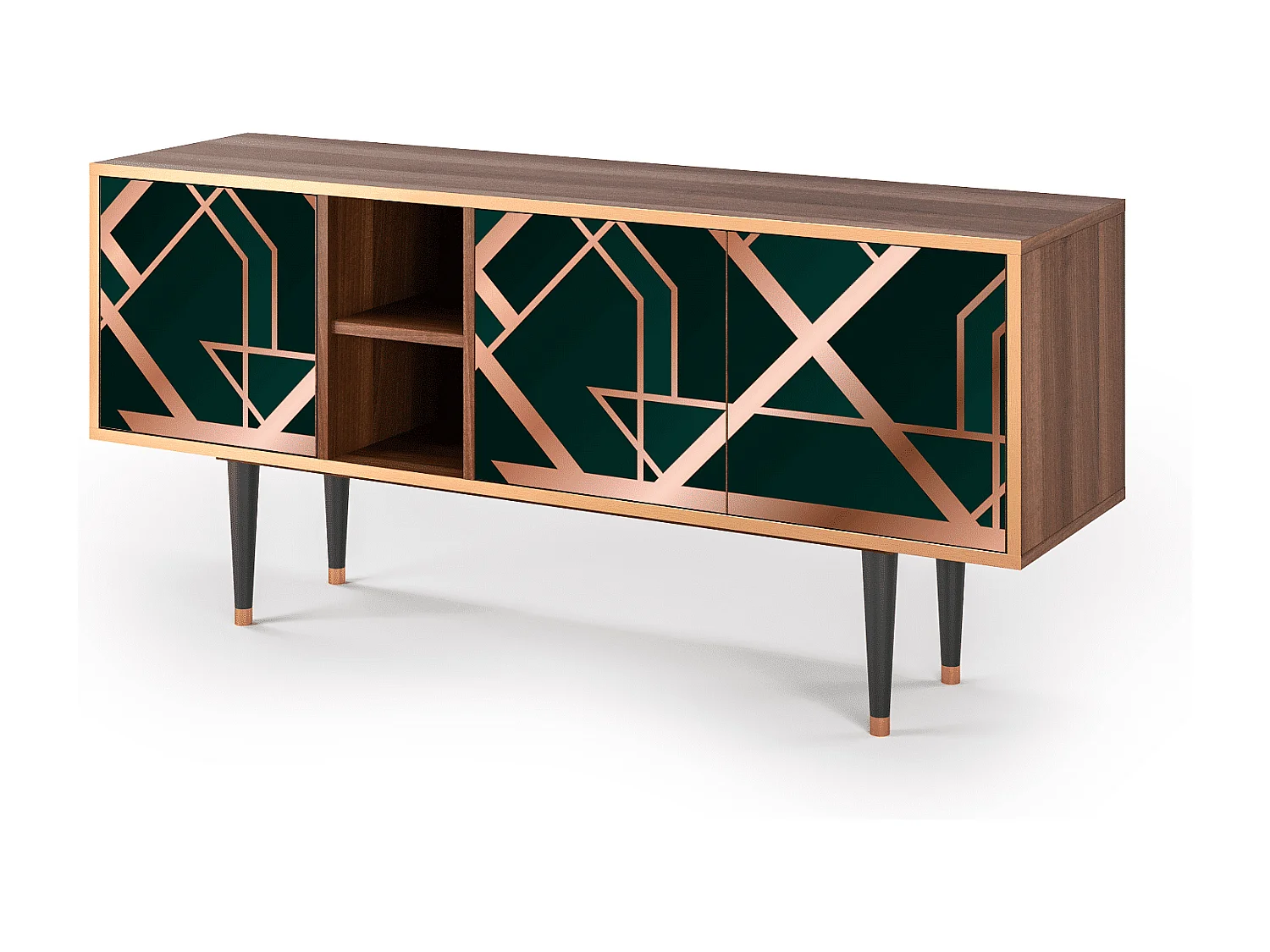 Mueble de TV - 150х69х41 cm - T5 - Emerald Gatsby, Nogal