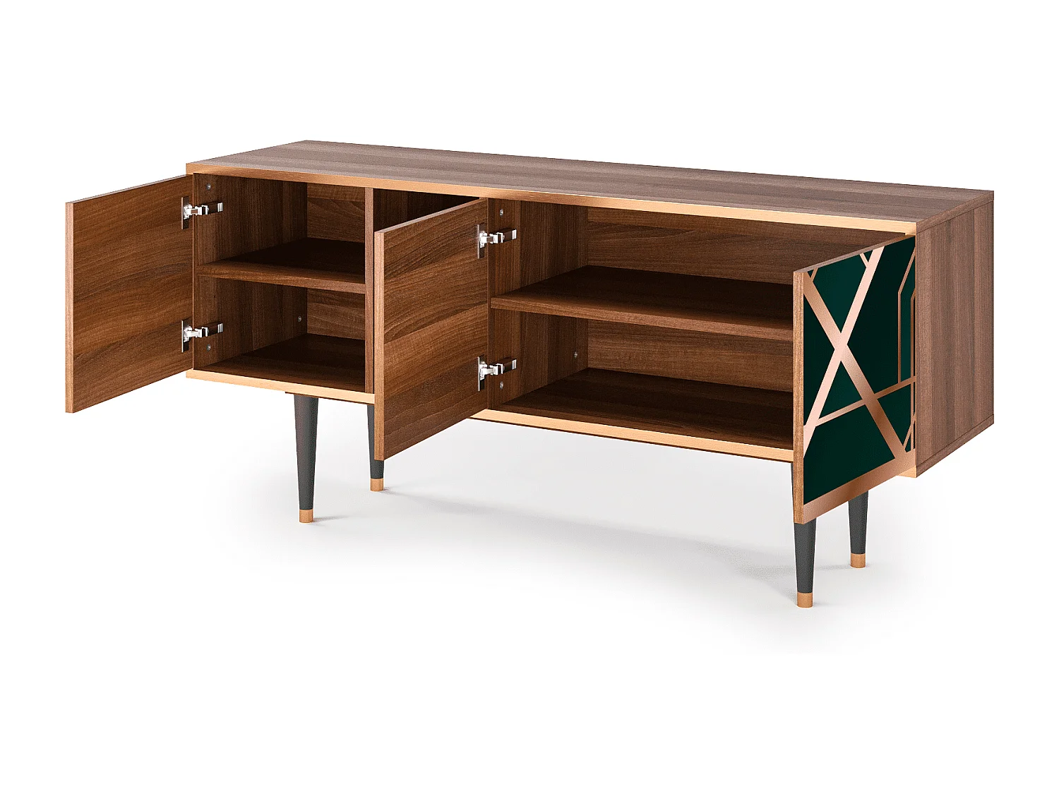 Mueble de TV - 150х69х41 cm - T5 - Emerald Gatsby, Nogal