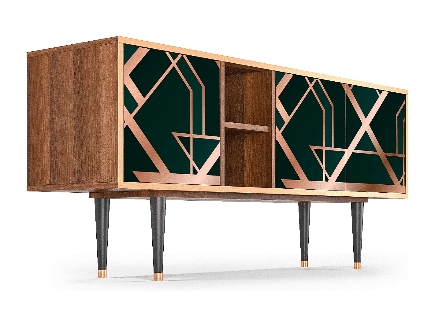 Meuble TV - 150х69х41 cm - T5 - Emerald Gatsby, Noyer