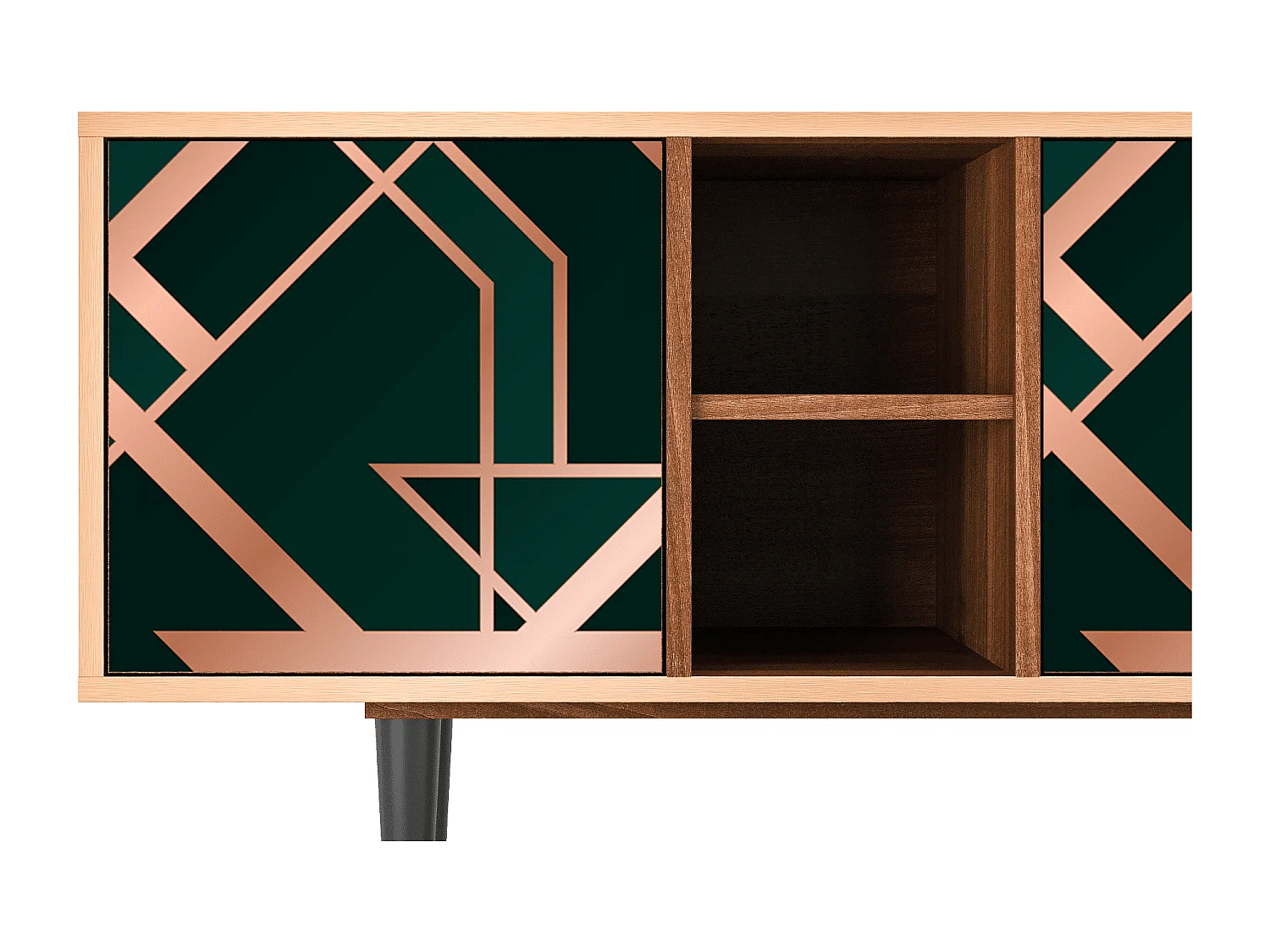 Meuble TV - 150х69х41 cm - T5 - Emerald Gatsby, Noyer