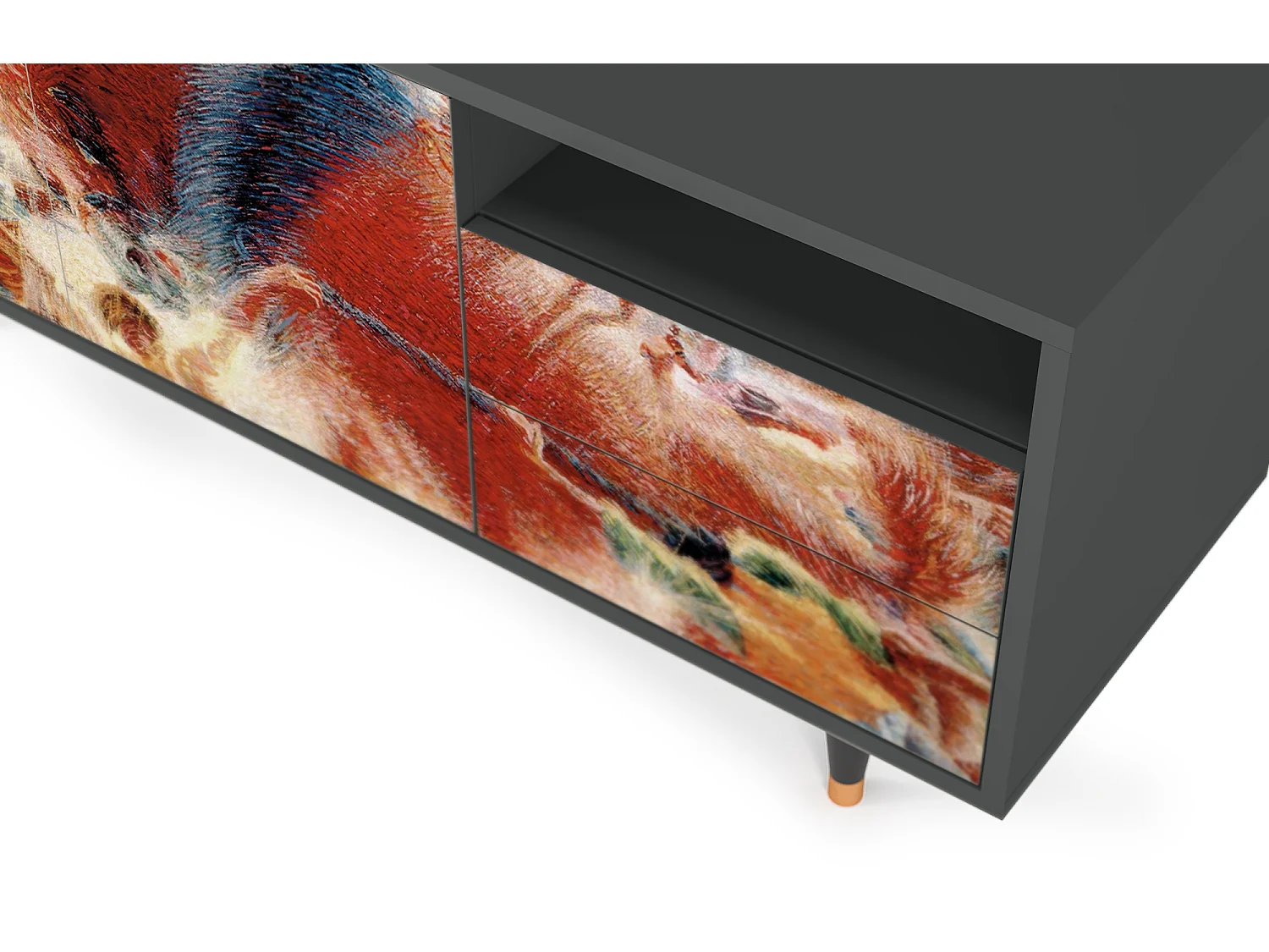 Mobile TV - 125х56х41 cm - T7 - The City Rises, Antracite