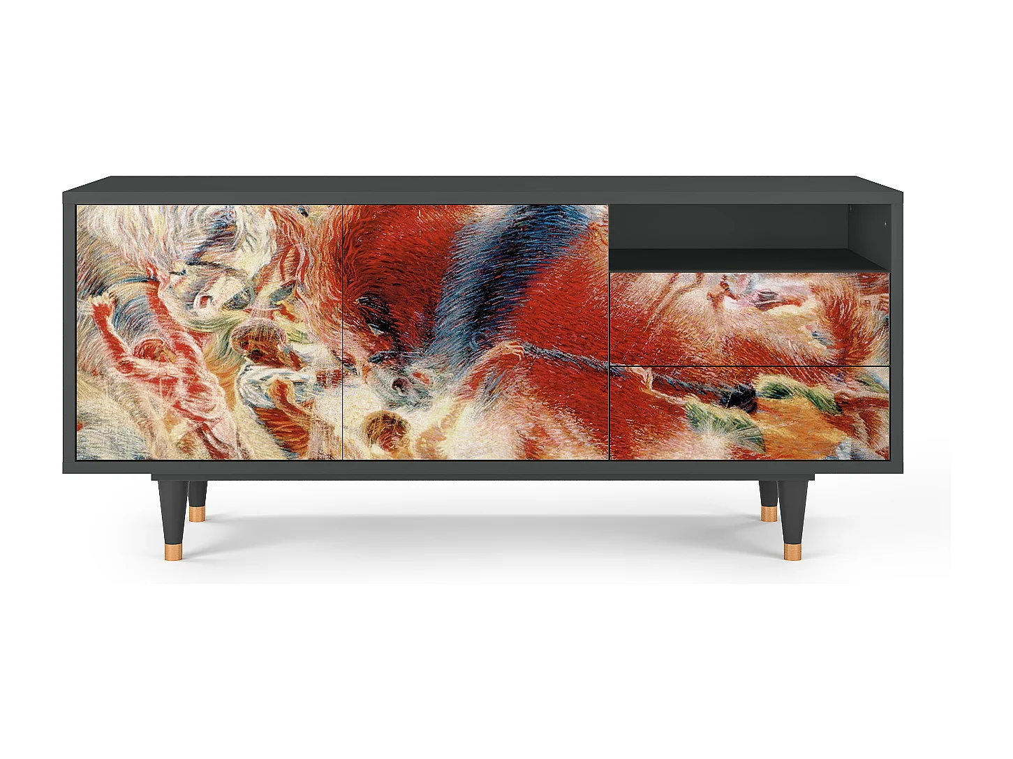 Meuble TV - 125х56х41 cm - T7 - The City Rises, Anthracite