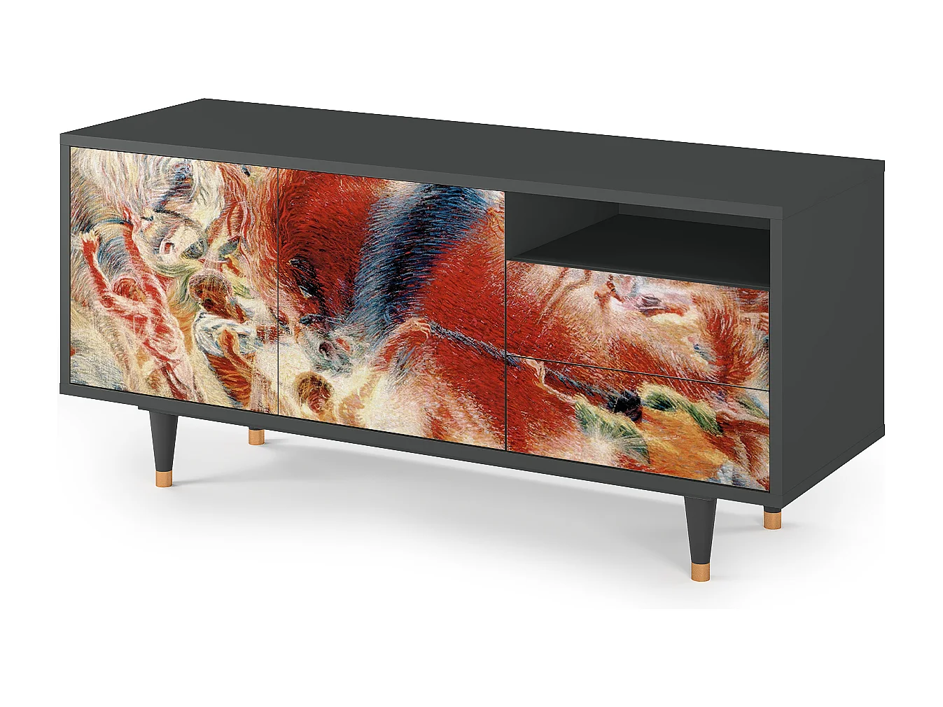 Meuble TV - 125х56х41 cm - T7 - The City Rises, Anthracite