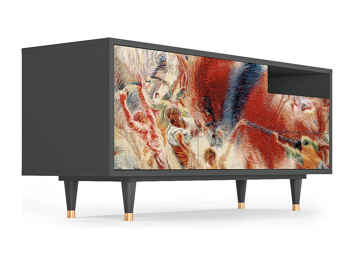 Meuble TV - 125х56х41 cm - T7 - The City Rises, Anthracite