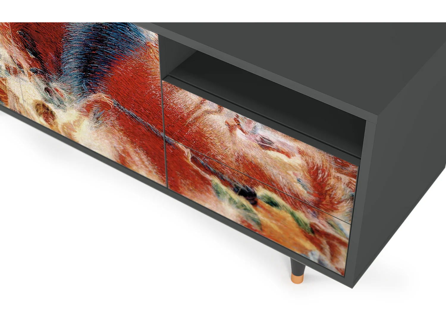 Meuble TV - 125х56х41 cm - T7 - The City Rises, Anthracite