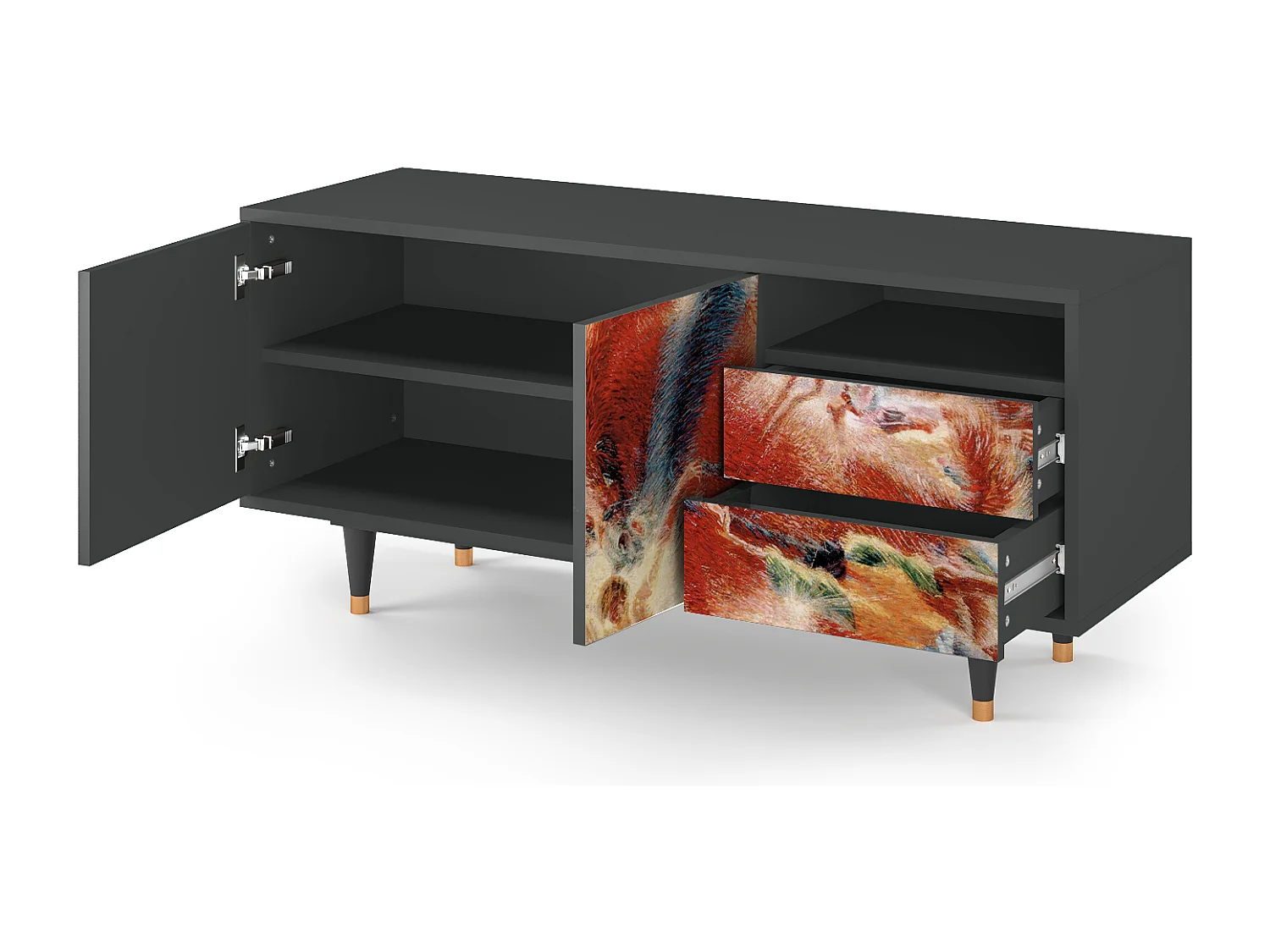 Meuble TV - 125х56х41 cm - T7 - The City Rises, Anthracite