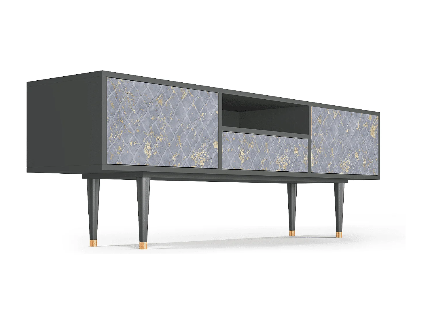 Meuble TV - 170х59х41 cm - T6 - Golden Smoke, Anthracite