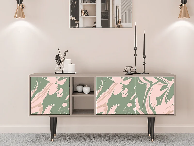 Szafka RTV - 150х69х41 cm - T5 - Aquarelle, Latte