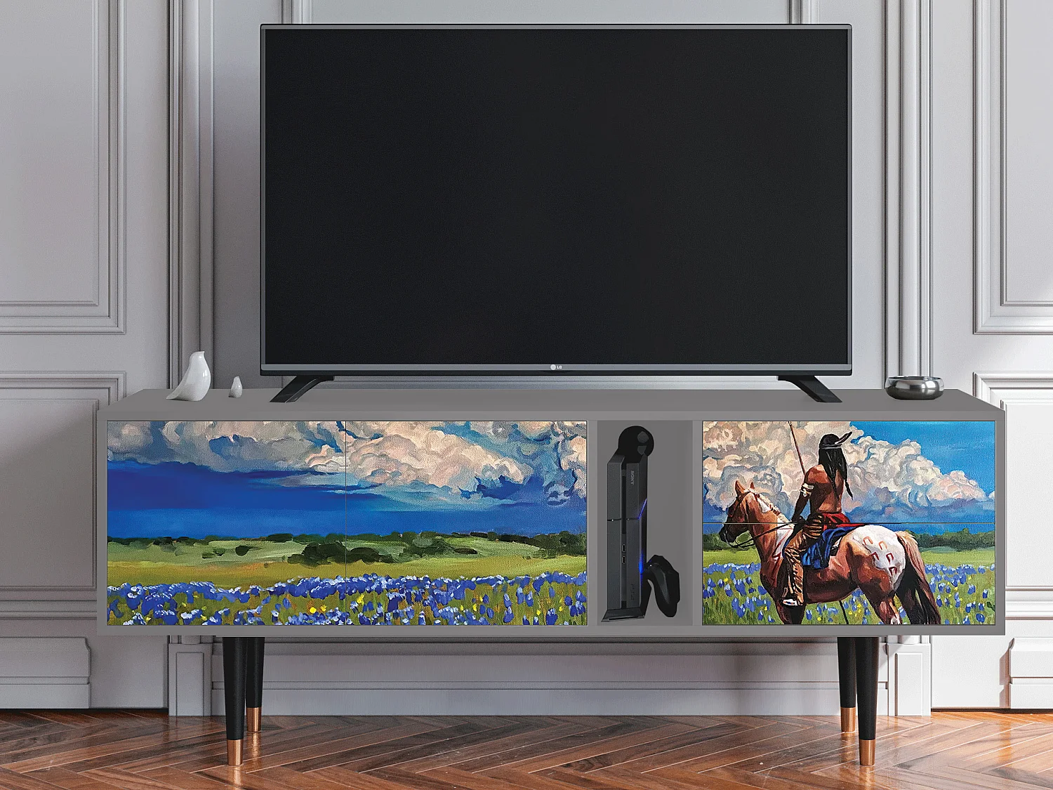 Mobile TV - 170х69х48 cm - T1 - Thunderheads by Dean, Grigio